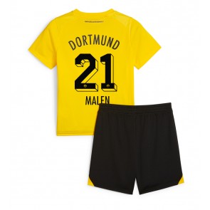 Maillot de foot Borussia Dortmund Donyell Malen #21 Domicile enfant 2023-24 Manches Courte (+ pantalon court)